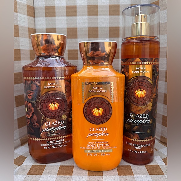 NEW B&BW Glazed Pumpkin 3 Piece Set body cream body lotion full size products - Picture 1 of 3